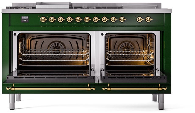 Ilve UN60FSQNMPEGG Nostalgie II Noblesse 60 Inch Dual Fuel Range With...