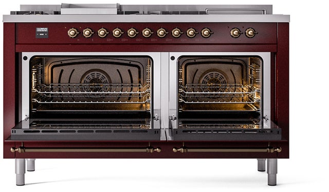 Ilve UN60FSQNMPBUBLP Nostalgie II Noblesse 60 Inch Dual Fuel Range With...