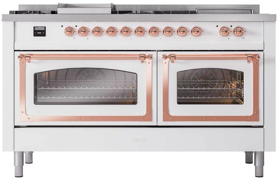 Ilve UN60FSNMPWHP White With Copper Knobs, Natural Gas
