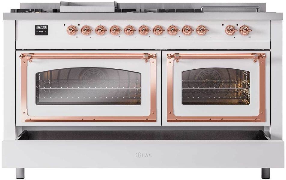 Ilve UN60FSNMPWHP White With Copper Knobs, Natural Gas