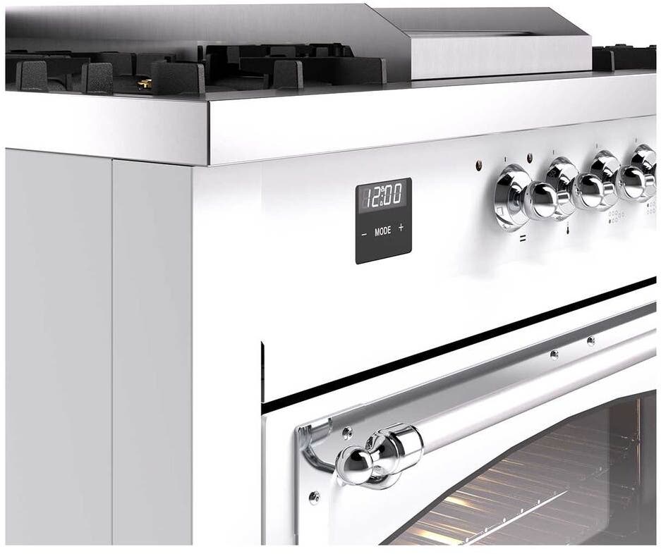 Ilve UN60FSNMPWHCLP White With Chrome Knobs, Liquid Propane