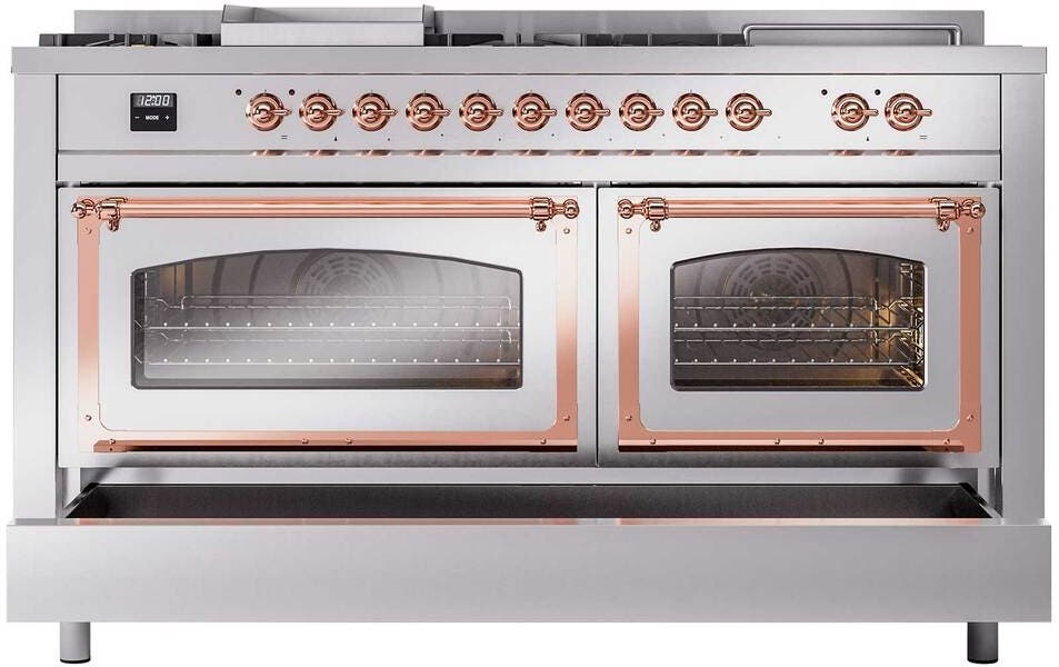 Ilve UN60FSNMPSSPLP Stainless Steel With Copper Knobs, Liquid Propane