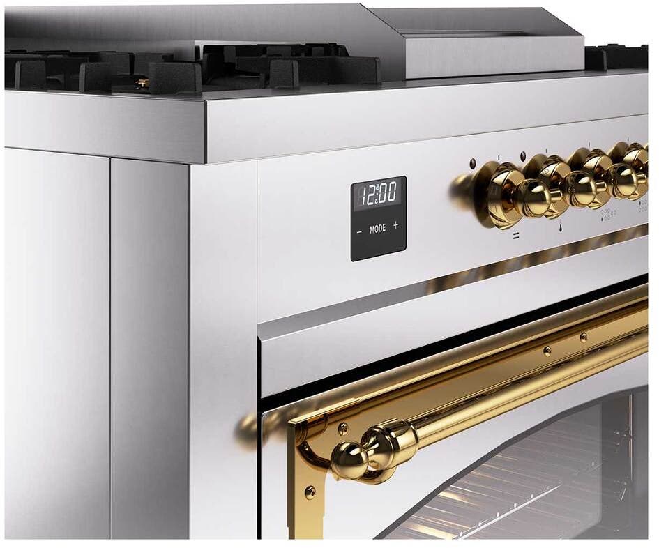 Ilve UN60FSNMPSSGLP Stainless Steel With Brass Knobs, Liquid Propane