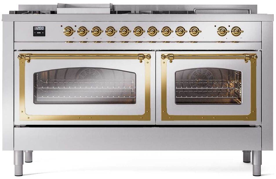 Ilve UN60FSNMPSSG Stainless Steel With Brass Knobs, Natural Gas