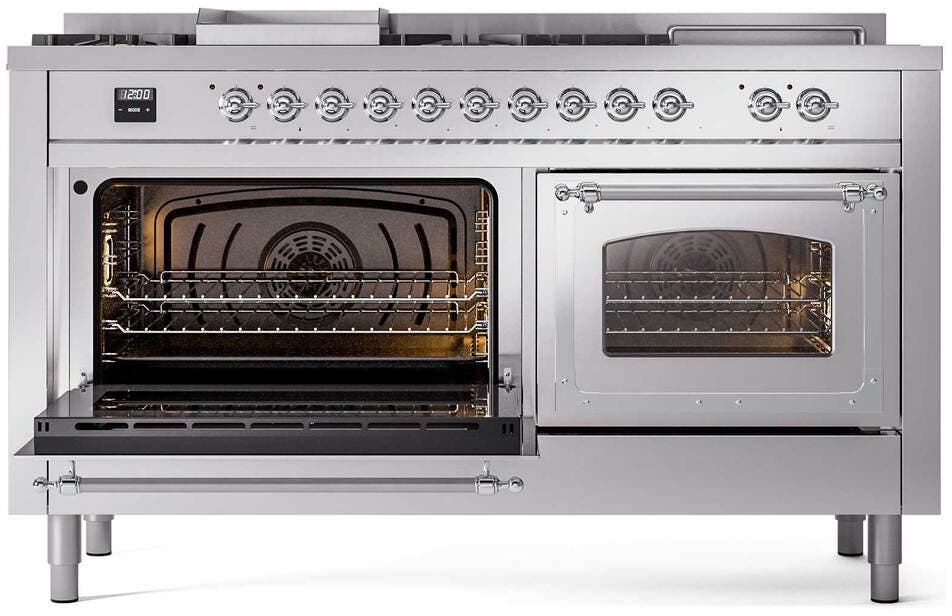 Ilve UN60FSNMPSSCLP Stainless Steel With Chrome Knobs, Liquid Propane