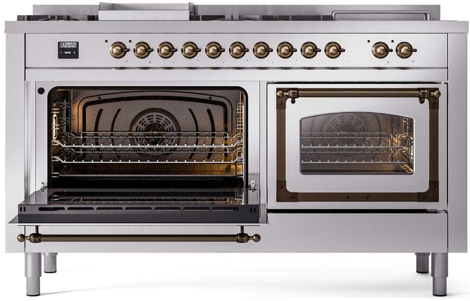 Ilve UN60FSNMPSSB Stainless Steel With Bronze Knobs, Natural Gas