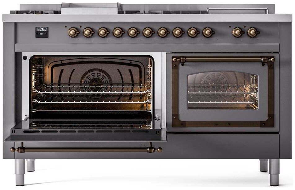Ilve UN60FSNMPMGB Graphite Matte With Bronze Knobs, Natural Gas