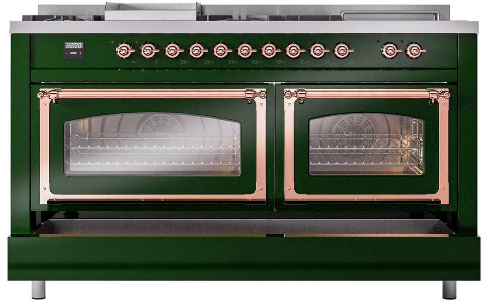 Ilve UN60FSNMPEGPLP Emerald Green With Copper Knobs, Liquid Propane