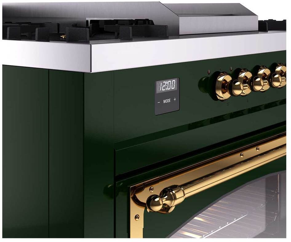 Ilve UN60FSNMPEGGLP Emerald Green With Brass Knobs, Liquid Propane