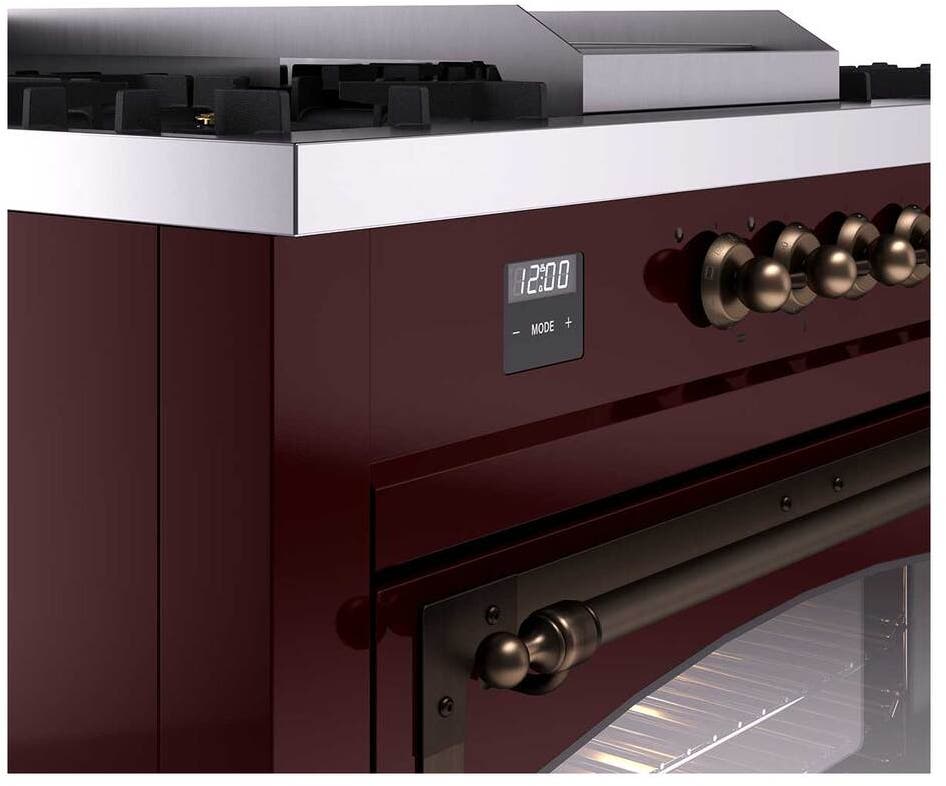 Ilve UN60FSNMPBUBLP Burgundy With Bronze Knobs, Liquid Propane