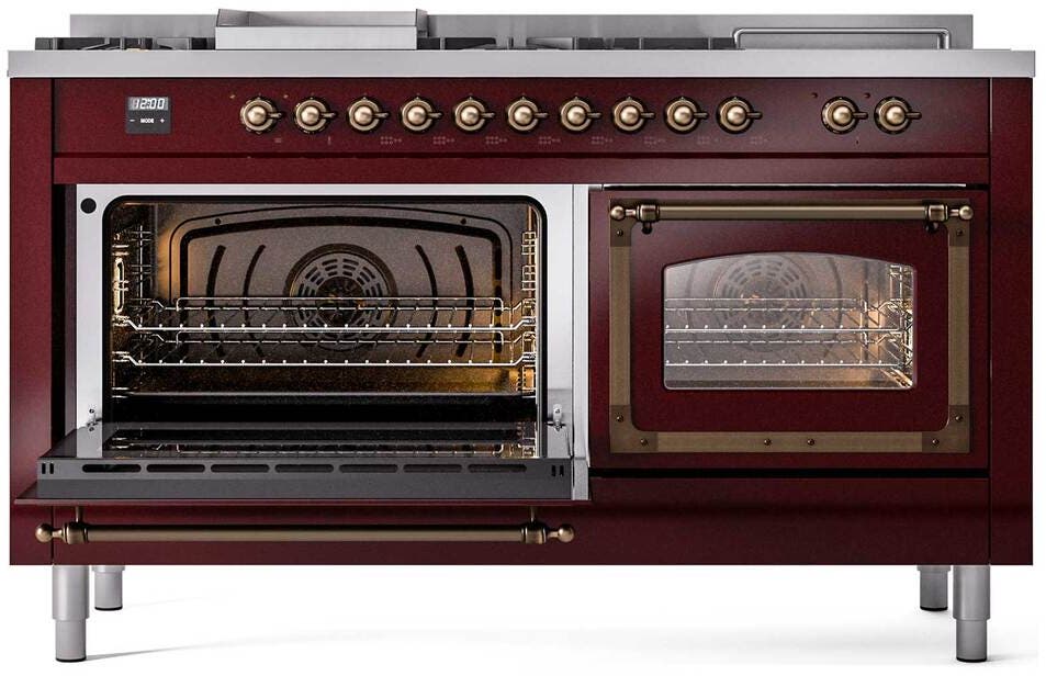 Ilve UN60FSNMPBUB Burgundy With Bronze Knobs, Natural Gas