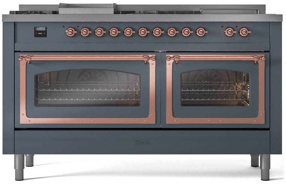 Ilve UN60FSNMPBGPLP Blue Grey With Copper Knobs, Liquid Propane