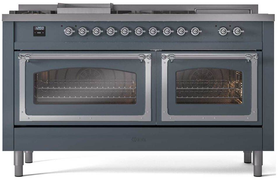 Ilve UN60FSNMPBGCLP Blue Grey With Chrome Knobs, Liquid Propane