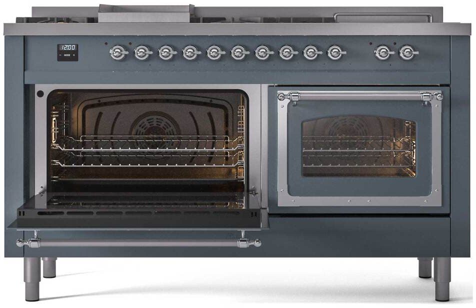 Ilve UN60FSNMPBGC Blue Grey With Chrome Knobs, Natural Gas