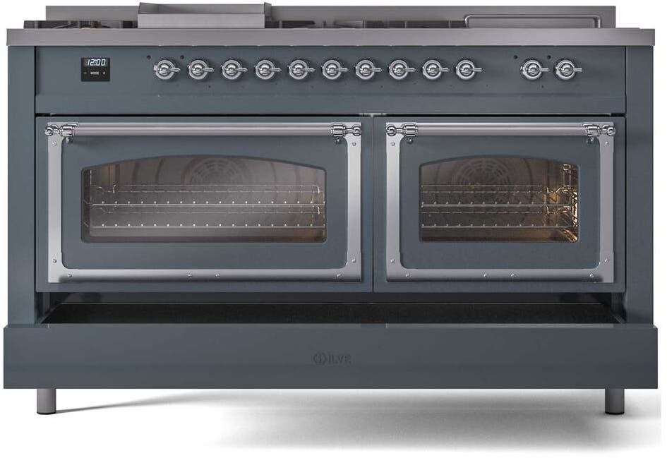 Ilve UN60FSNMPBGC Blue Grey With Chrome Knobs, Natural Gas