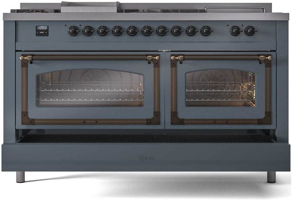 Ilve UN60FSNMPBGBLP Blue Grey With Bronze Knobs, Liquid Propane