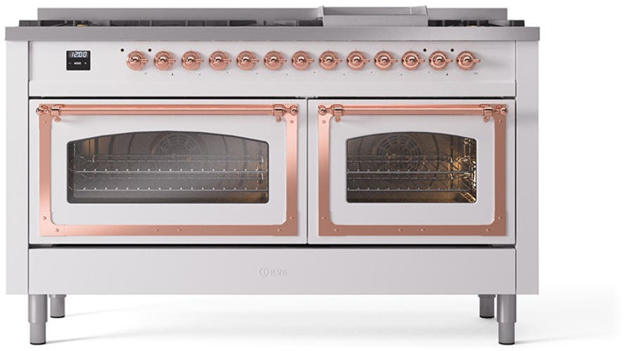 Ilve UN60FNMPWHPLP White With Copper Knobs, Liquid Propane