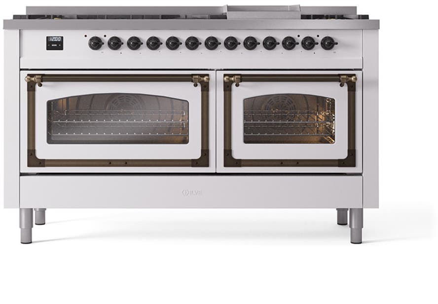 Ilve UN60FNMPWHB White With Bronze Knobs, Natural Gas