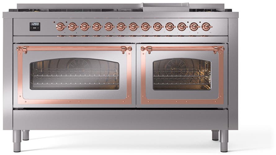 Ilve UN60FNMPSSPLP Stainless Steel With Copper Knobs, Liquid Propane