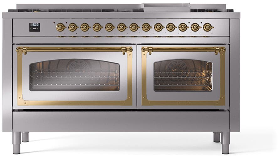 Ilve UN60FNMPSSG Stainless Steel With Brass Knobs, Natural Gas