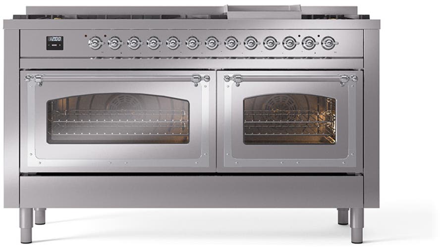 Ilve UN60FNMPSSC Stainless Steel With Chrome Knobs, Natural Gas