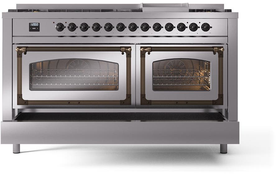 Ilve UN60FNMPSSBLP Stainless Steel With Bronze Knobs, Liquid Propane