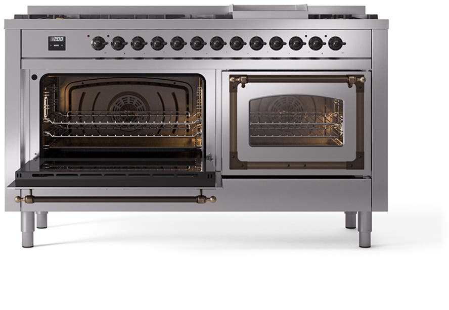 Ilve UN60FNMPSSB Stainless Steel With Bronze Knobs, Natural Gas