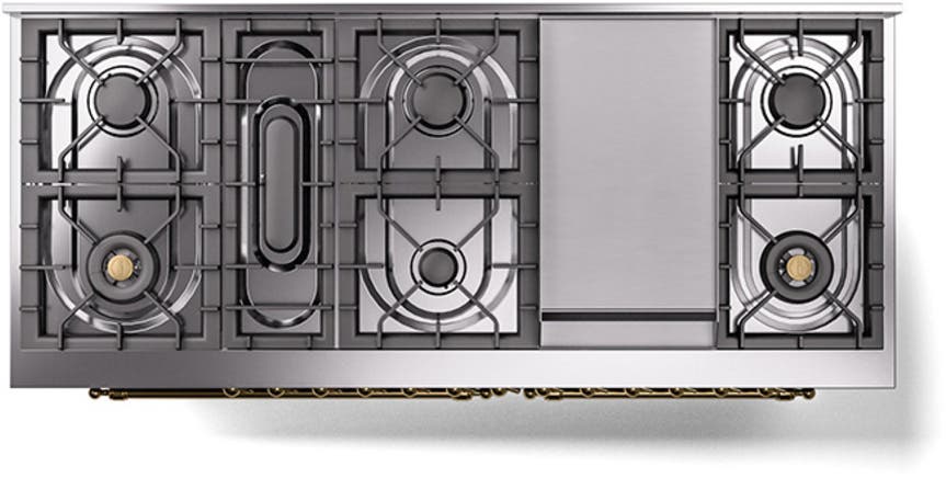 Ilve UN60FNMPMGGLP Graphite Matte With Brass Knobs, Liquid Propane