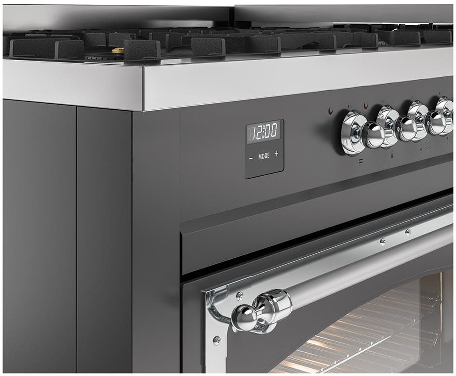 Ilve UN60FNMPMGCLP Graphite Matte With Chrome Knobs, Liquid Propane