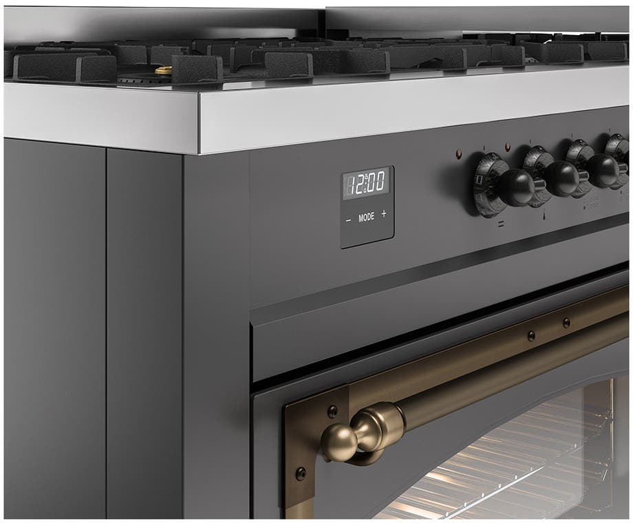 Ilve UN60FNMPMGBLP Graphite Matte With Bronze Knobs, Liquid Propane