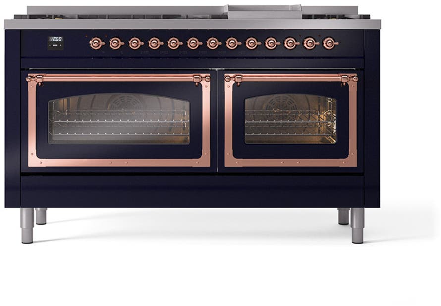 Ilve UN60FNMPMBP Midnight Blue With Copper Knobs, Natural Gas