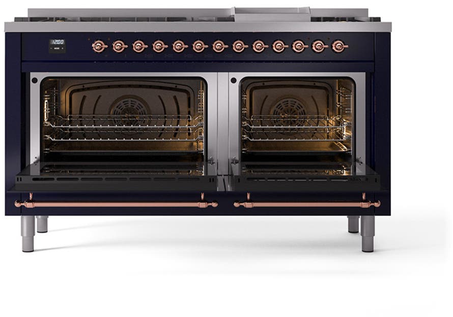 Ilve UN60FNMPMBP Midnight Blue With Copper Knobs, Natural Gas