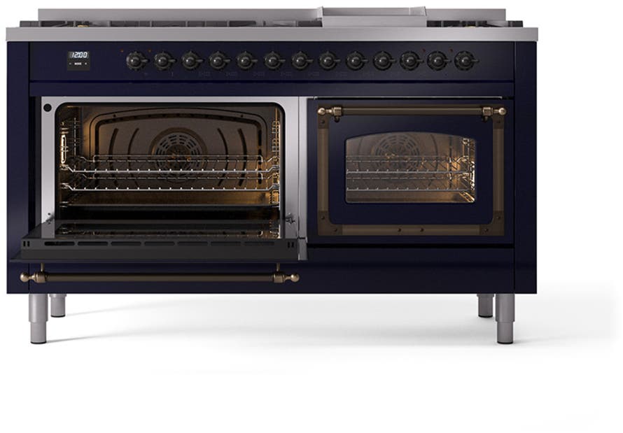 Ilve UN60FNMPMBB Midnight Blue With Bronze Knobs, Natural Gas