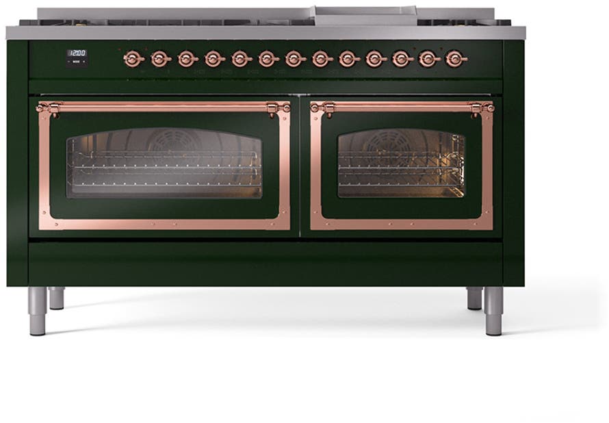 Ilve UN60FNMPEGPLP Emerald Green With Copper Knobs, Liquid Propane