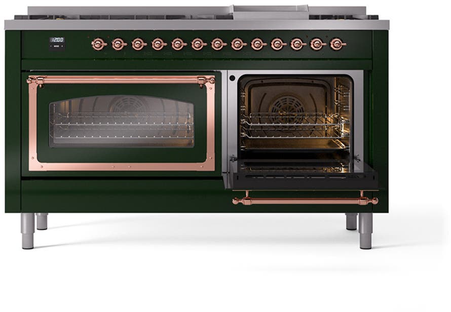 Ilve UN60FNMPEGP Emerald Green With Copper Knobs, Natural Gas