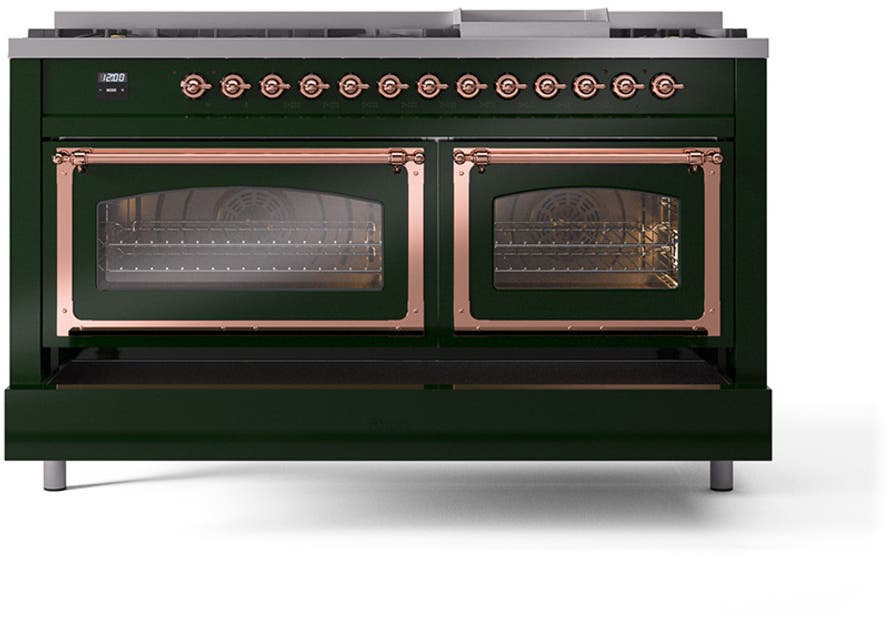 Ilve UN60FNMPEGP Emerald Green With Copper Knobs, Natural Gas