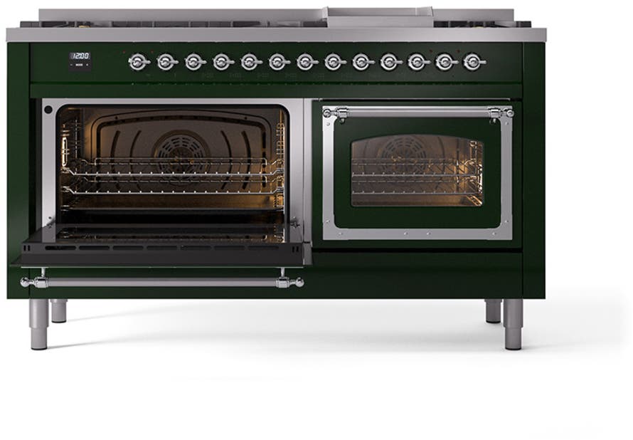 Ilve UN60FNMPEGC Emerald Green With Chrome Knobs, Natural Gas