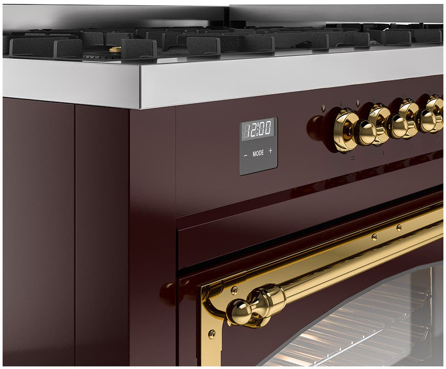 Ilve UN60FNMPBUG Burgundy With Brass Knobs, Natural Gas