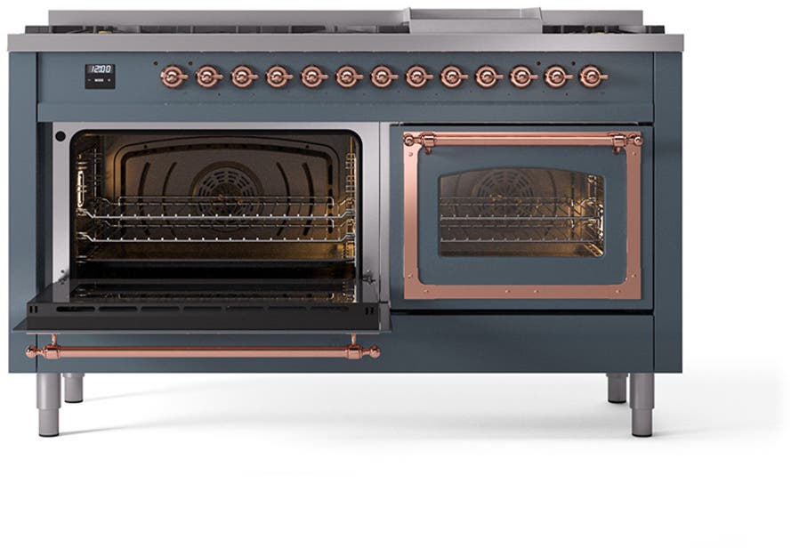 Ilve UN60FNMPBGPLP Blue Grey With Copper Knobs, Liquid Propane