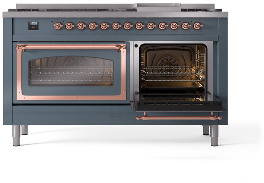 Ilve UN60FNMPBGP Blue Grey With Copper Knobs, Natural Gas