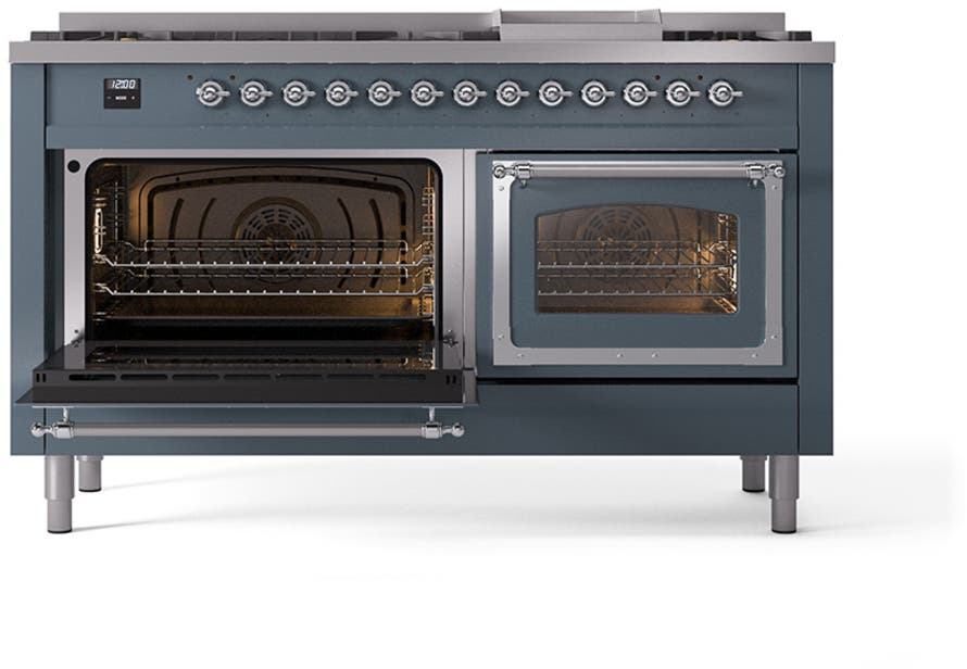 Ilve UN60FNMPBGCLP Blue Grey With Chrome Knobs, Liquid Propane