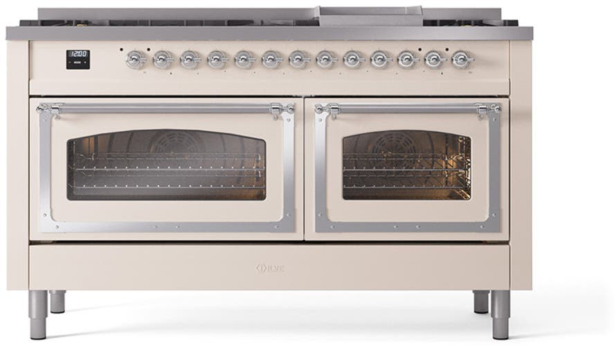 Ilve UN60FNMPAWCLP Antique White With Chrome Knobs, Liquid Propane