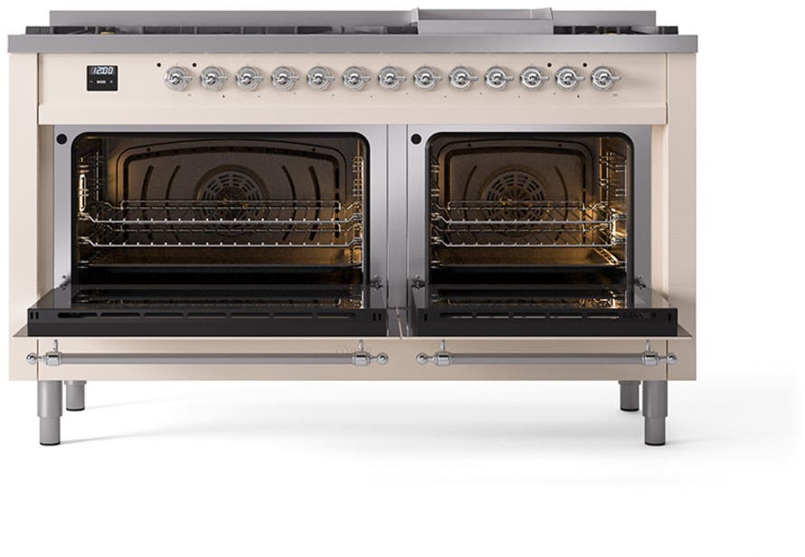 Ilve UN60FNMPAWC Antique White With Chrome Knobs, Natural Gas