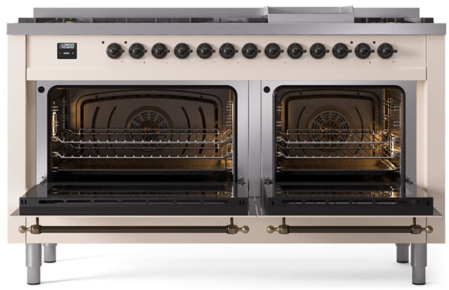 Ilve UN60FNMPAWBLP Antique White With Bronze Knobs, Liquid Propane