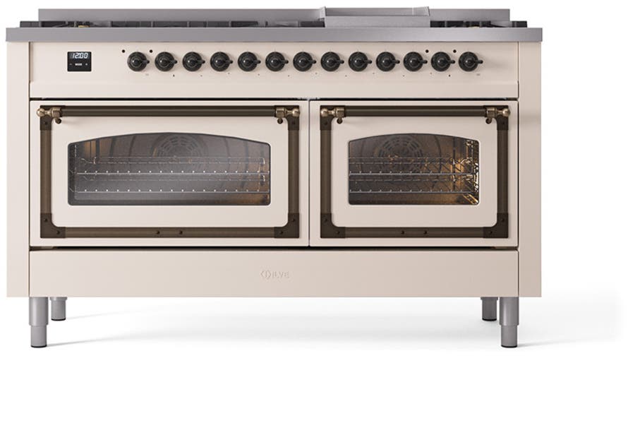 Ilve UN60FNMPAWB Antique White With Bronze Knobs, Natural Gas