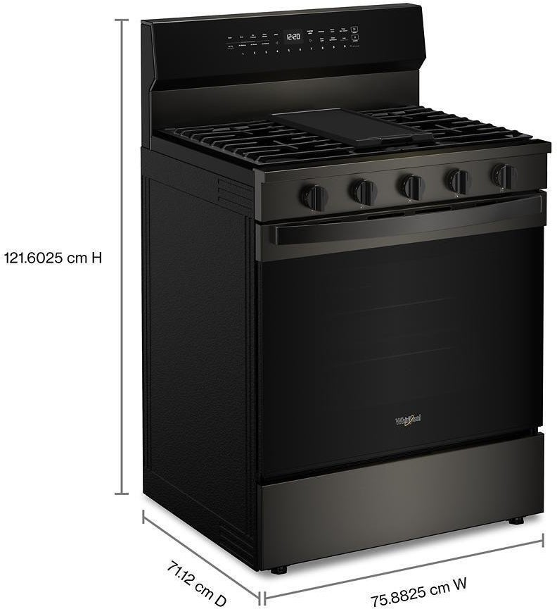 Whirlpool WFGS7530RV 30 Inch Smart Gas Range With Air Cooking technolog...