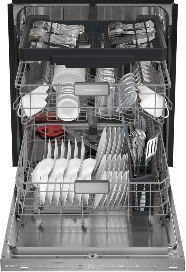 Sharp SDW6888JS 24 in. Slide-In Smart 42 dB Dishwasher: Stainless ...