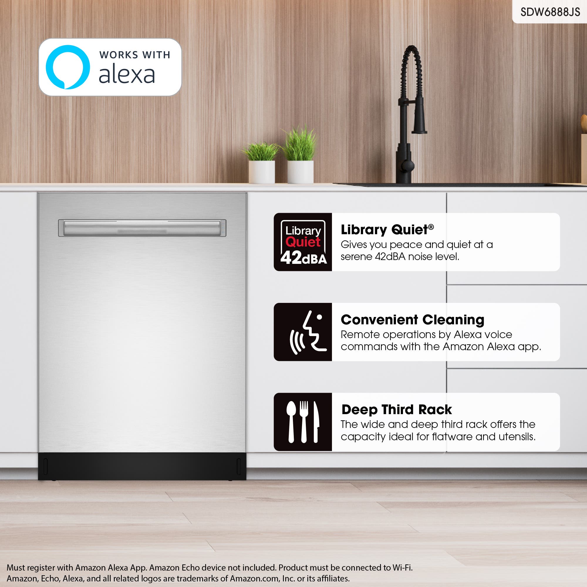 Sharp SDW6888JS Stainless Steel