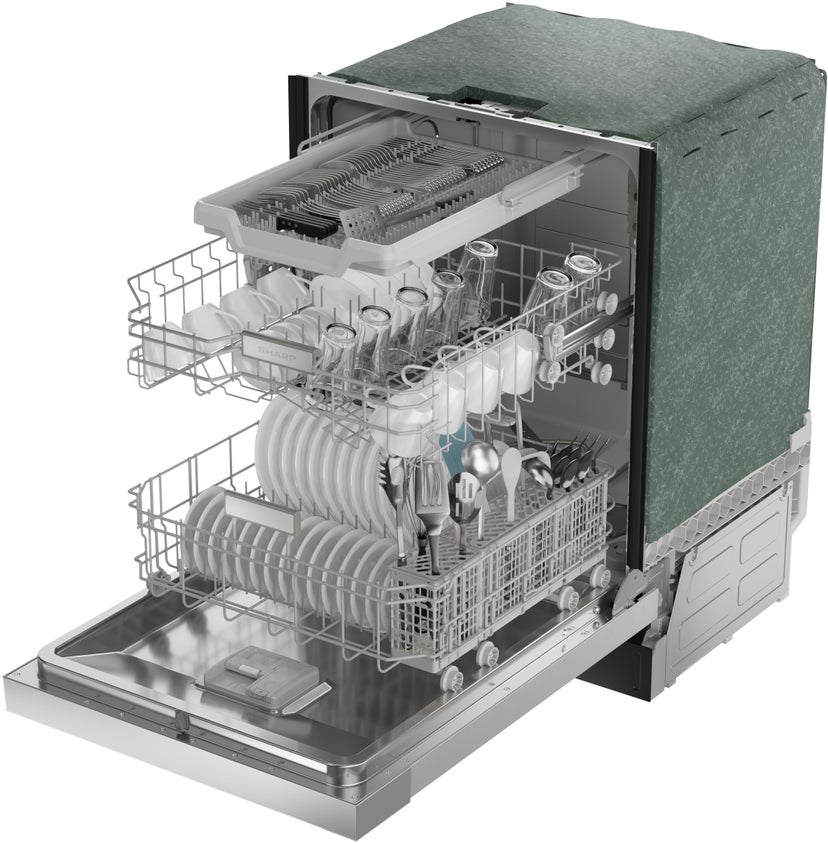 Sharp SDW6506JS 24 in. Slide-In Hybrid Dishwasher: Stainless Steel