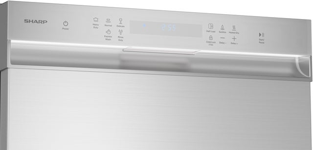 Sharp SDW6506JS 24 in. Slide-In Hybrid Dishwasher: Stainless Steel